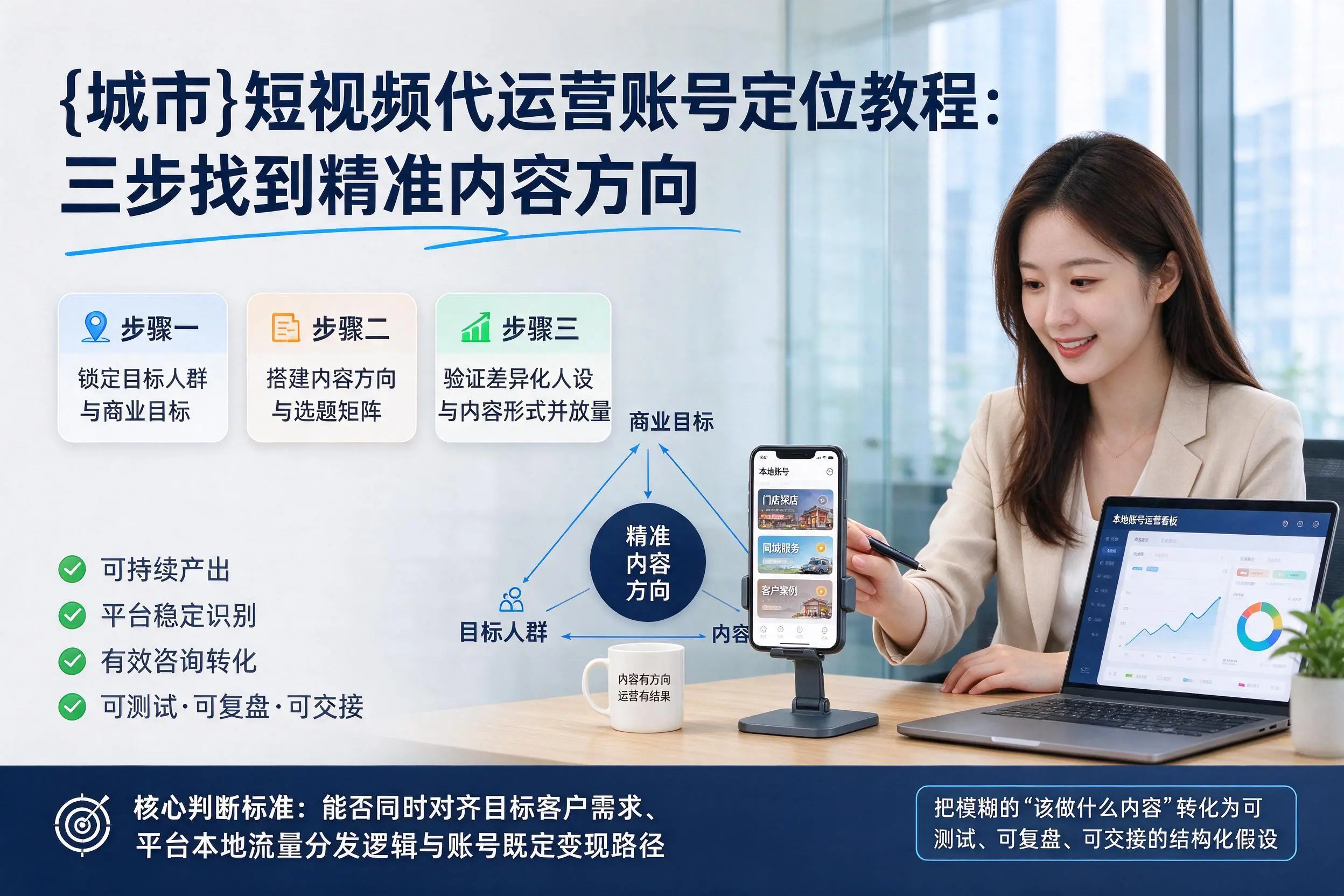 广州短视频代运营账号定位教程：三步找到精准内容方向
