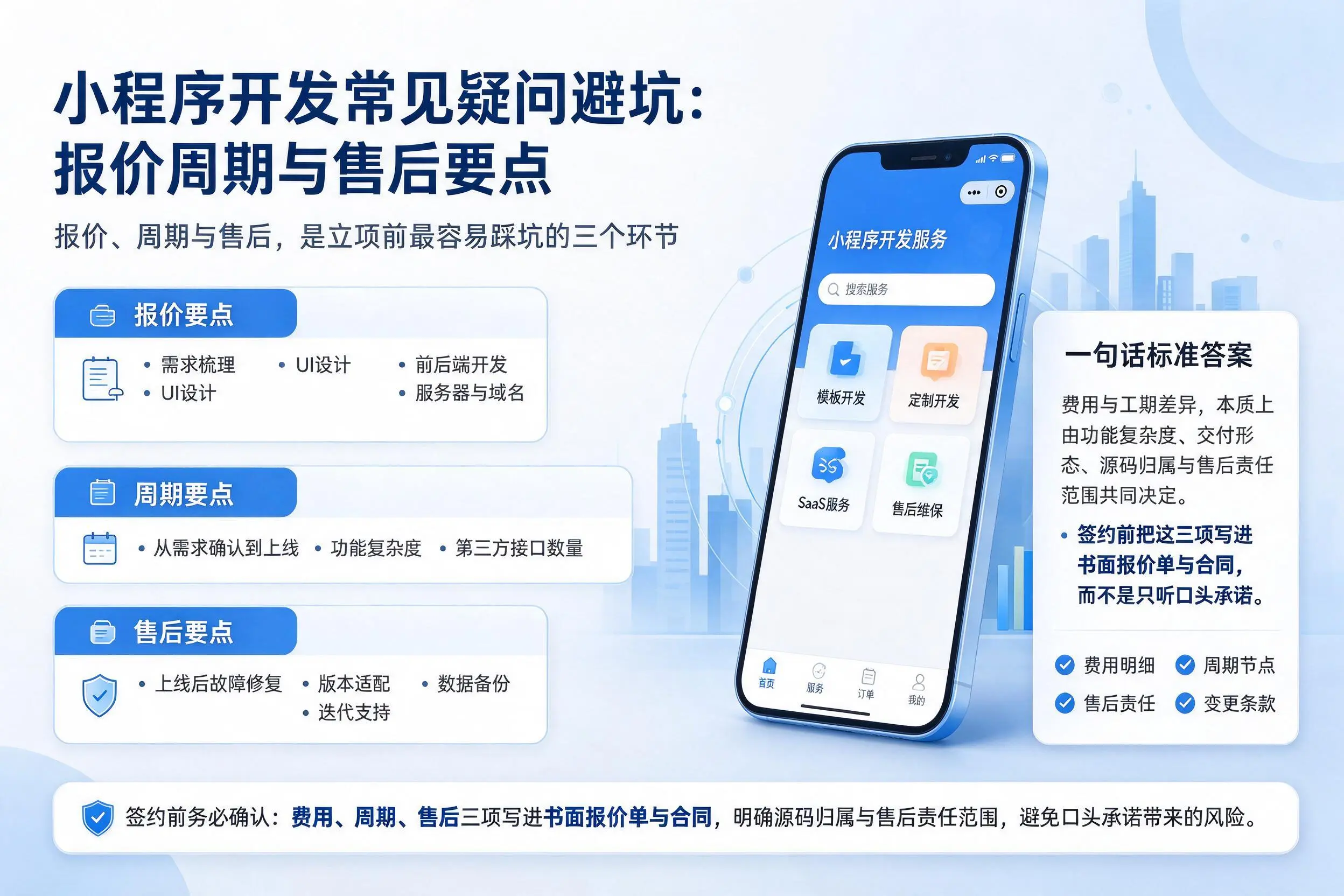 广州小程序开发常见疑问避坑：报价周期与售后要点
