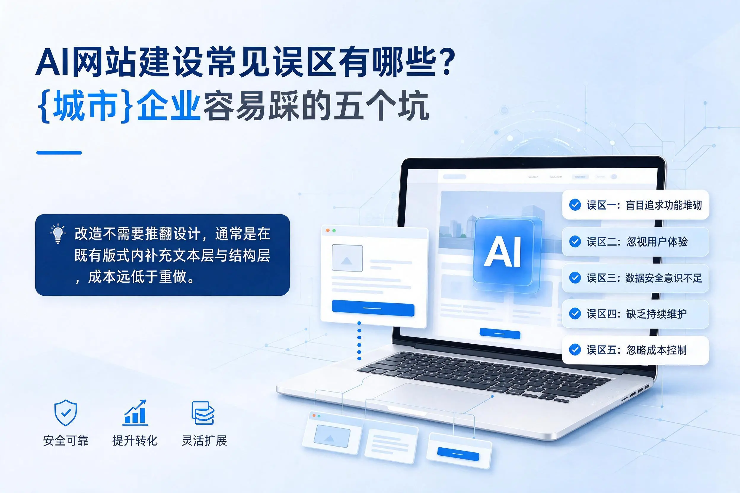 AI网站建设常见误区有哪些？广州企业容易踩的五个坑