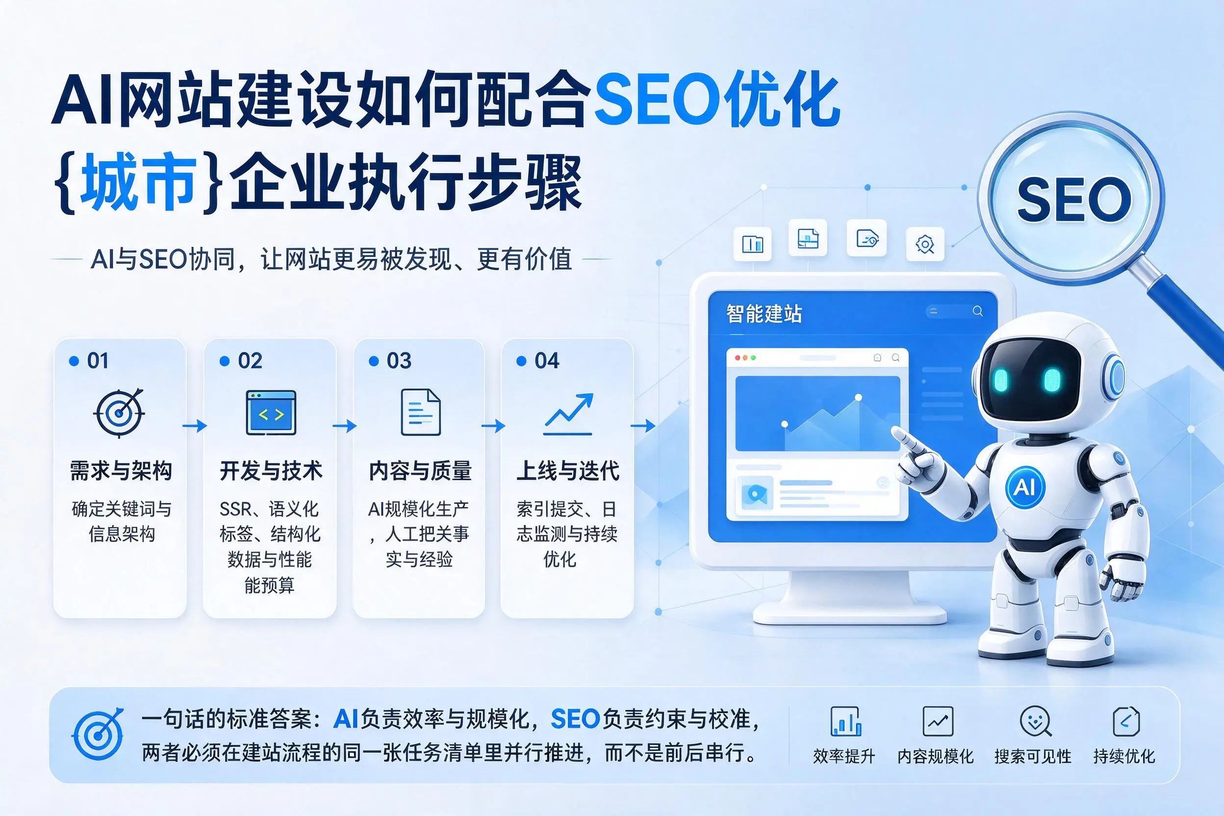 AI网站建设如何配合SEO优化，广州企业执行步骤