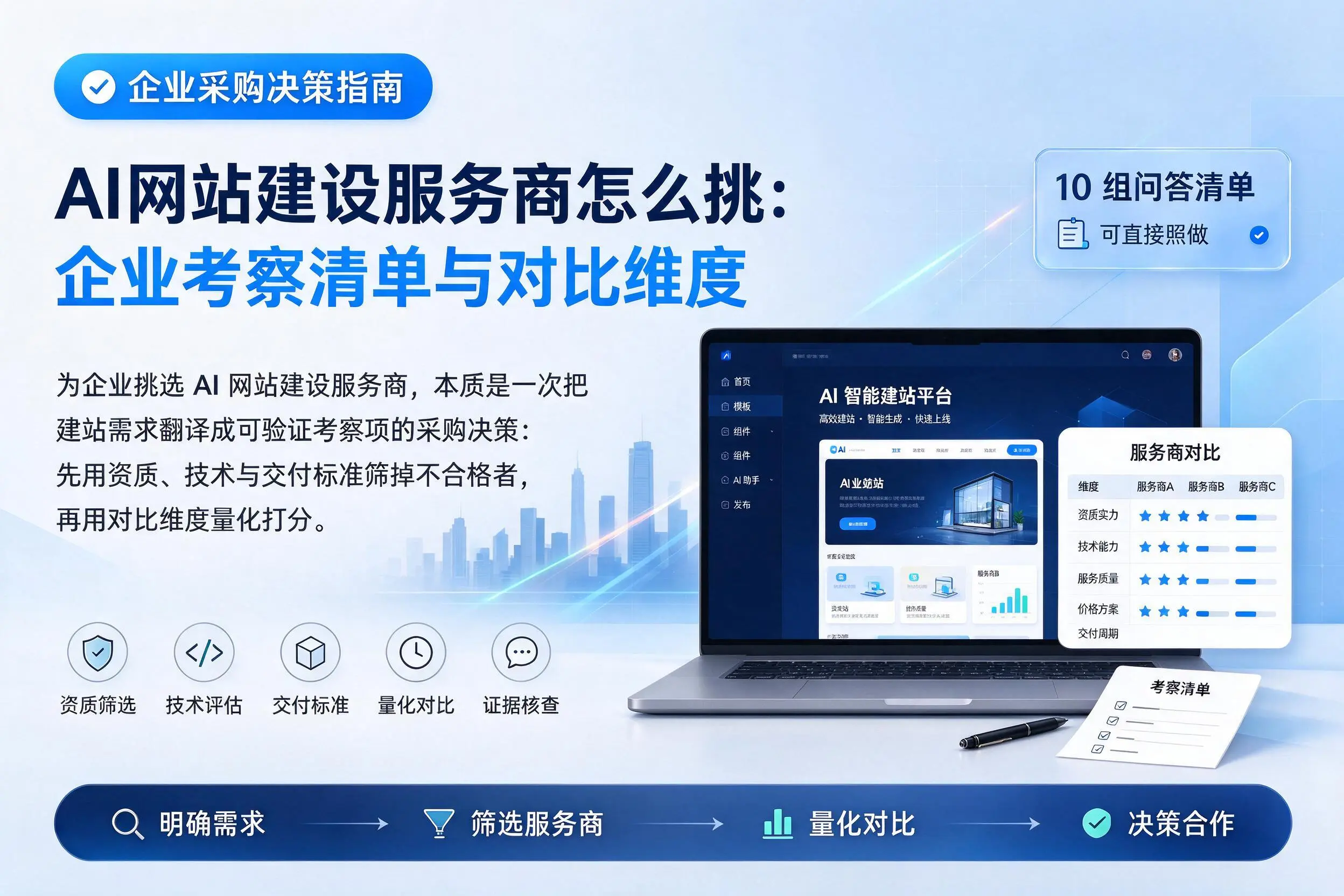 AI网站建设服务商怎么挑:广州企业考察清单与对比维度