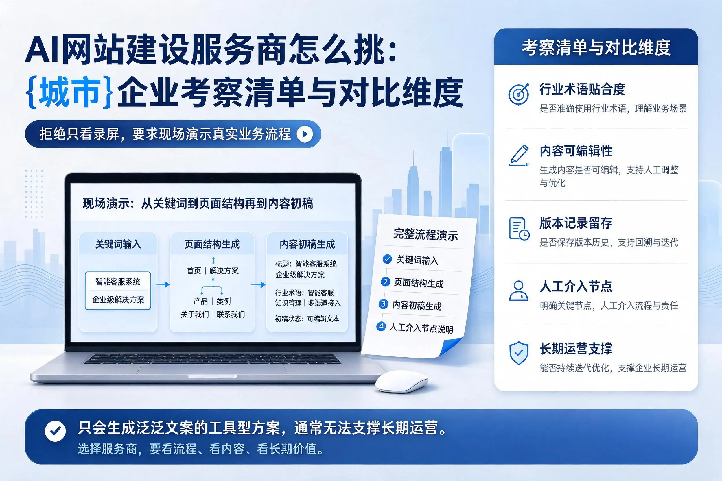 AI网站建设服务商怎么挑:广州企业考察清单与对比维度