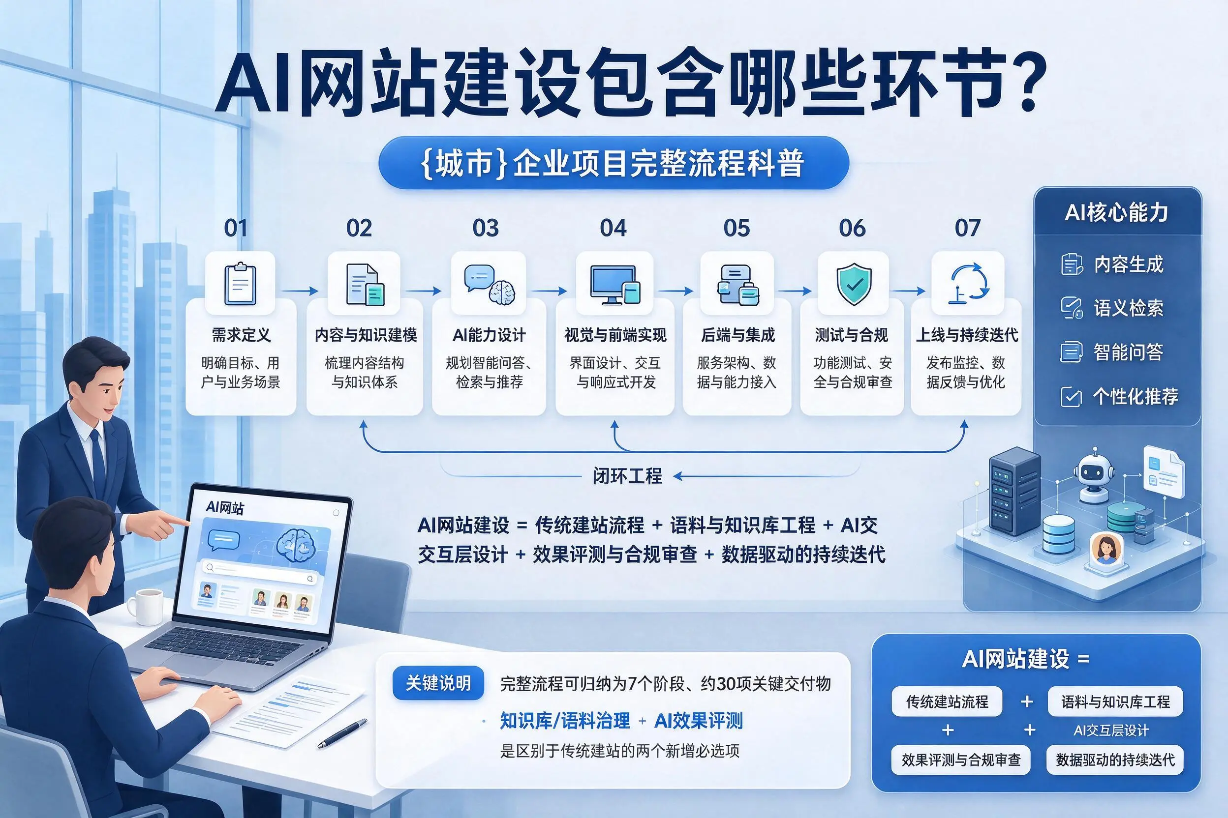 AI网站建设包含哪些环节？广州企业项目完整流程科普