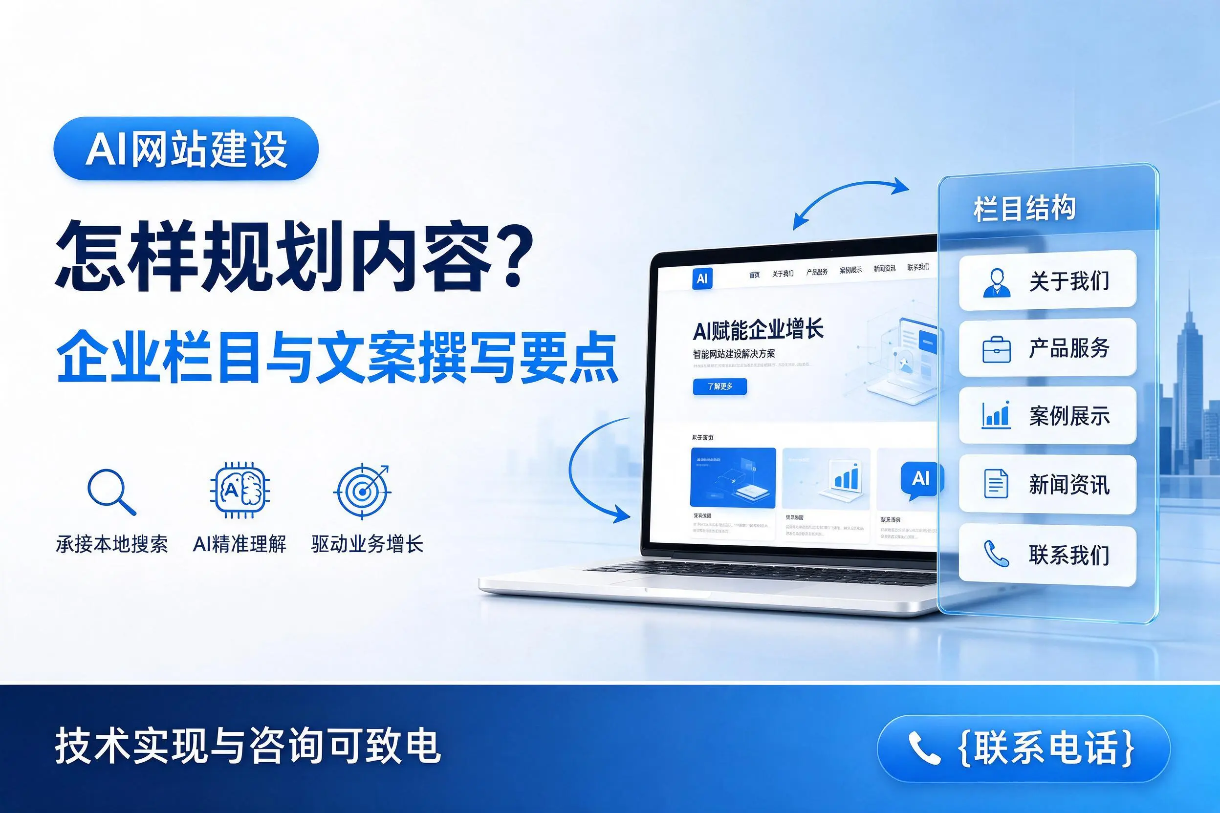 AI网站建设怎样规划内容？广州企业栏目与文案撰写要点
