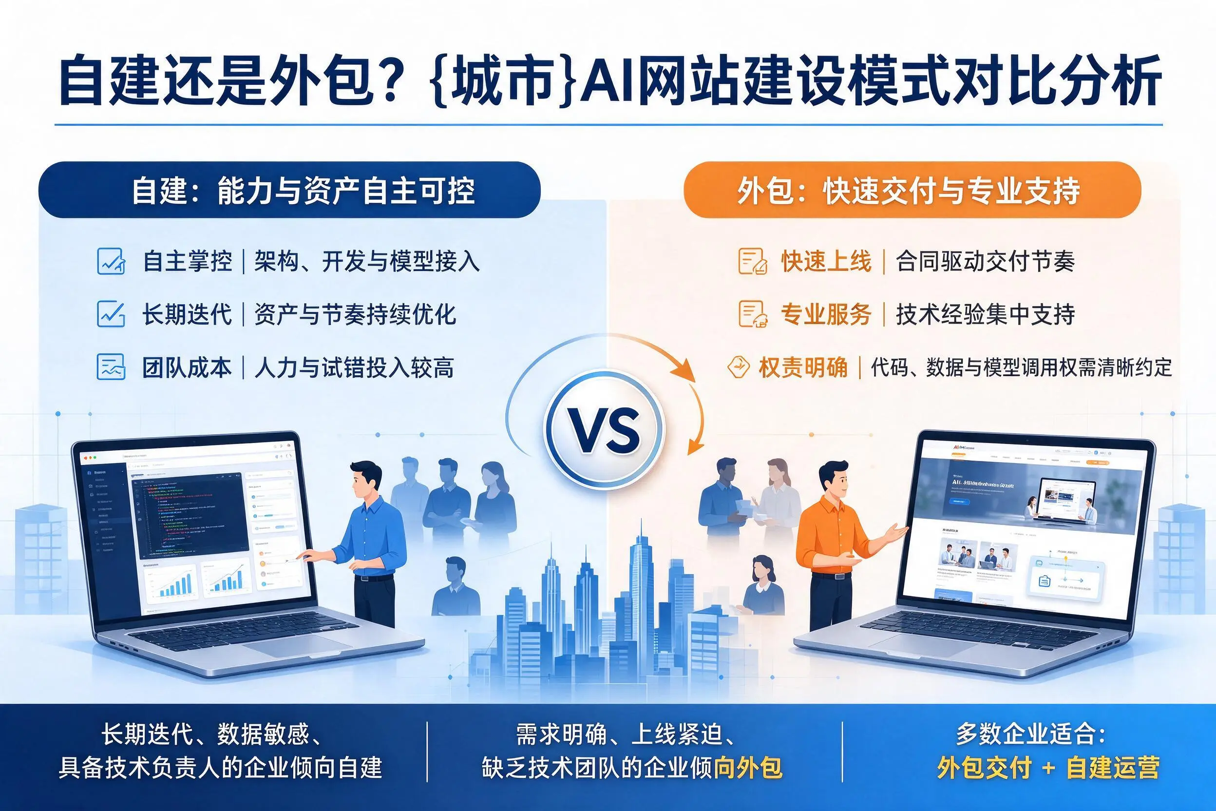 自建还是外包？广州AI网站建设模式对比分析